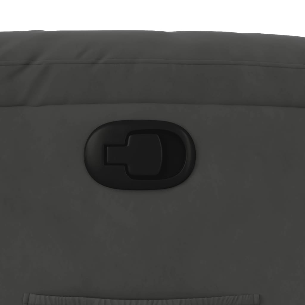 Poltrona Reclinabile Grigio Scuro in Tessuto di Microfibra - homemem39