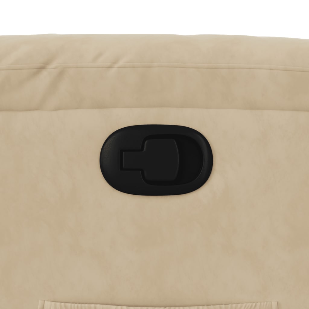 Poltrona Reclinabile Crema in Tessuto di Microfibra - homemem39