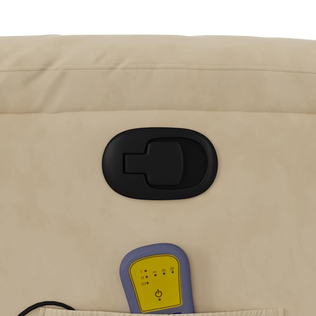 Poltrona Reclinabile Massaggiante Crema Tessuto di Microfibra - homemem39