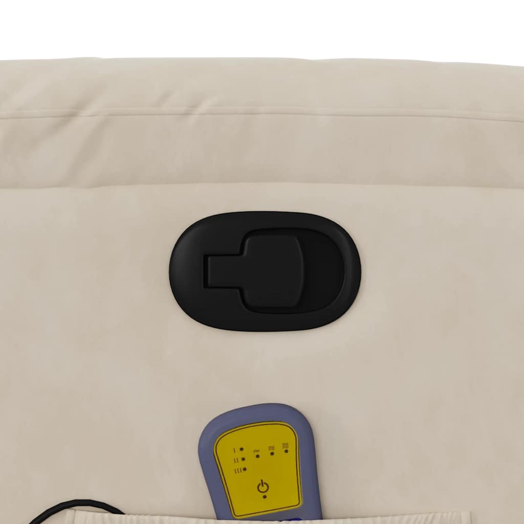 Poltrona Massaggiante Reclinabile Beige in Tessuto Microfibra - homemem39