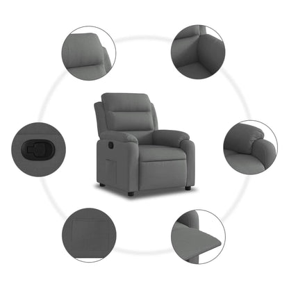 Poltrona Reclinabile in Tessuto Grigio Scuro | homemem39