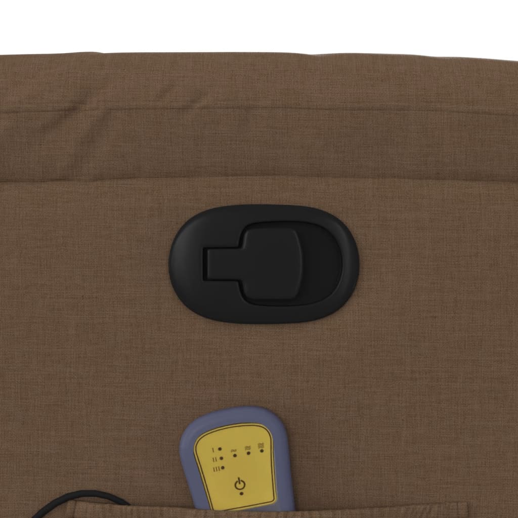 Poltrona Massaggiante Reclinabile Marrone in Tessuto - homemem39