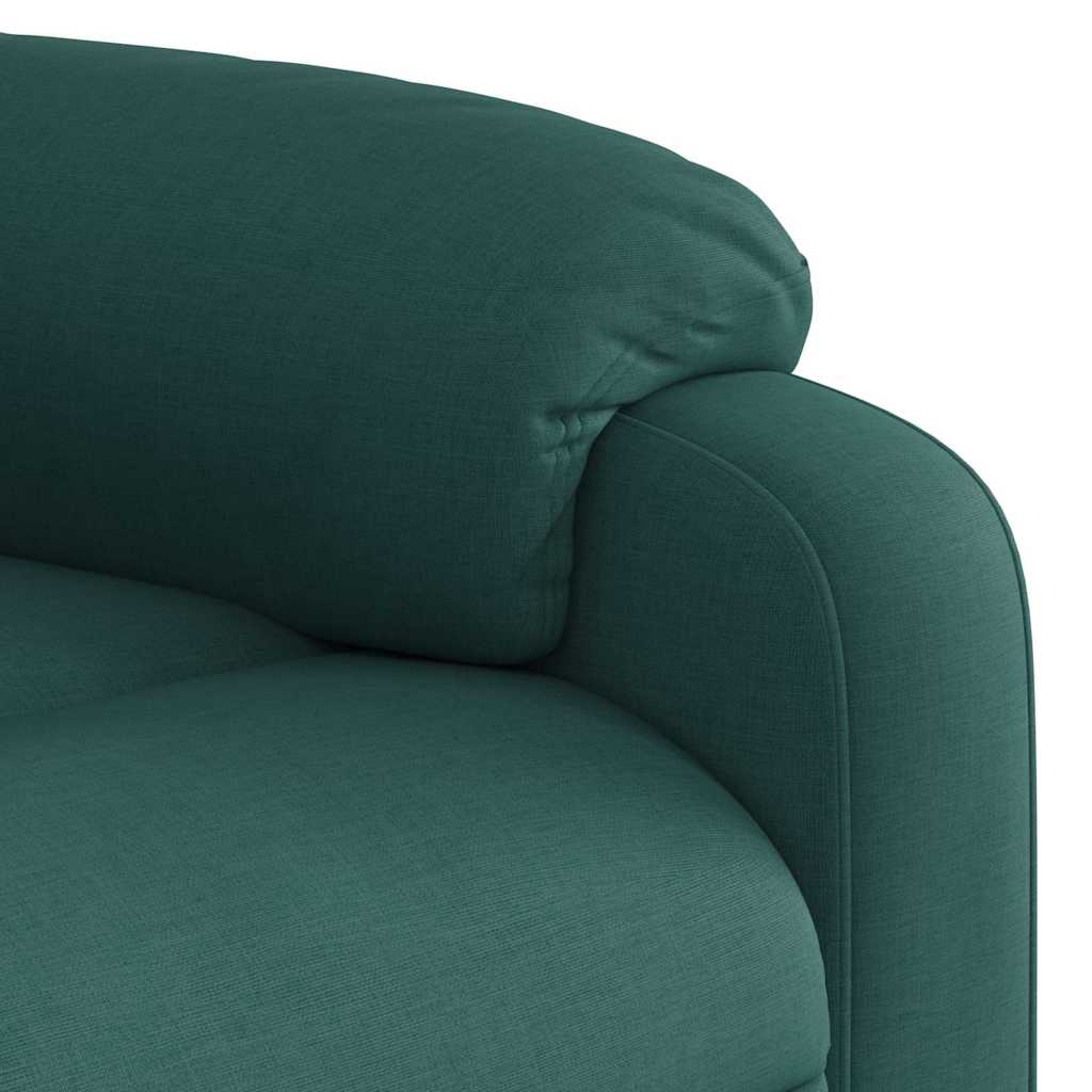 Poltrona Massaggiante Reclinabile Verde Scuro in Tessuto | homemem39