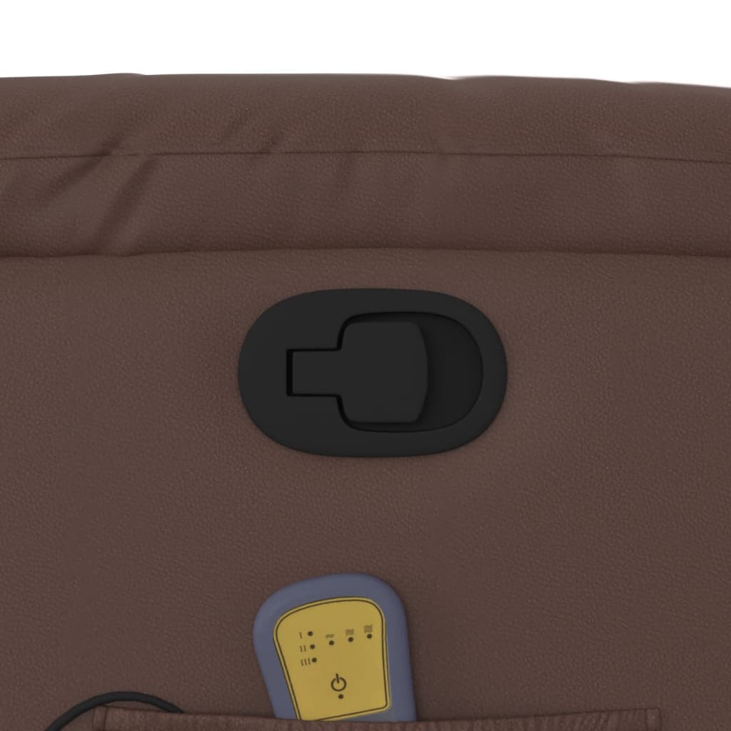 Poltrona Massaggiante Reclinabile marrone in Similpelle - homemem39