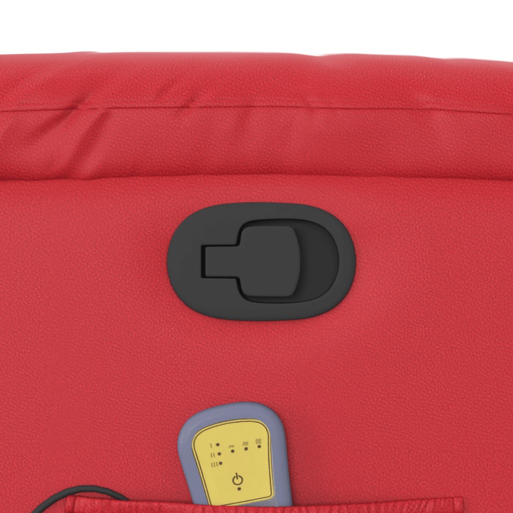Poltrona Massaggiante Reclinabile Rossa in Similpelle - homemem39