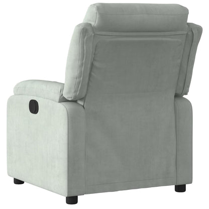 Poltrona Reclinabile Grigio Chiaro in Velluto | homemem39