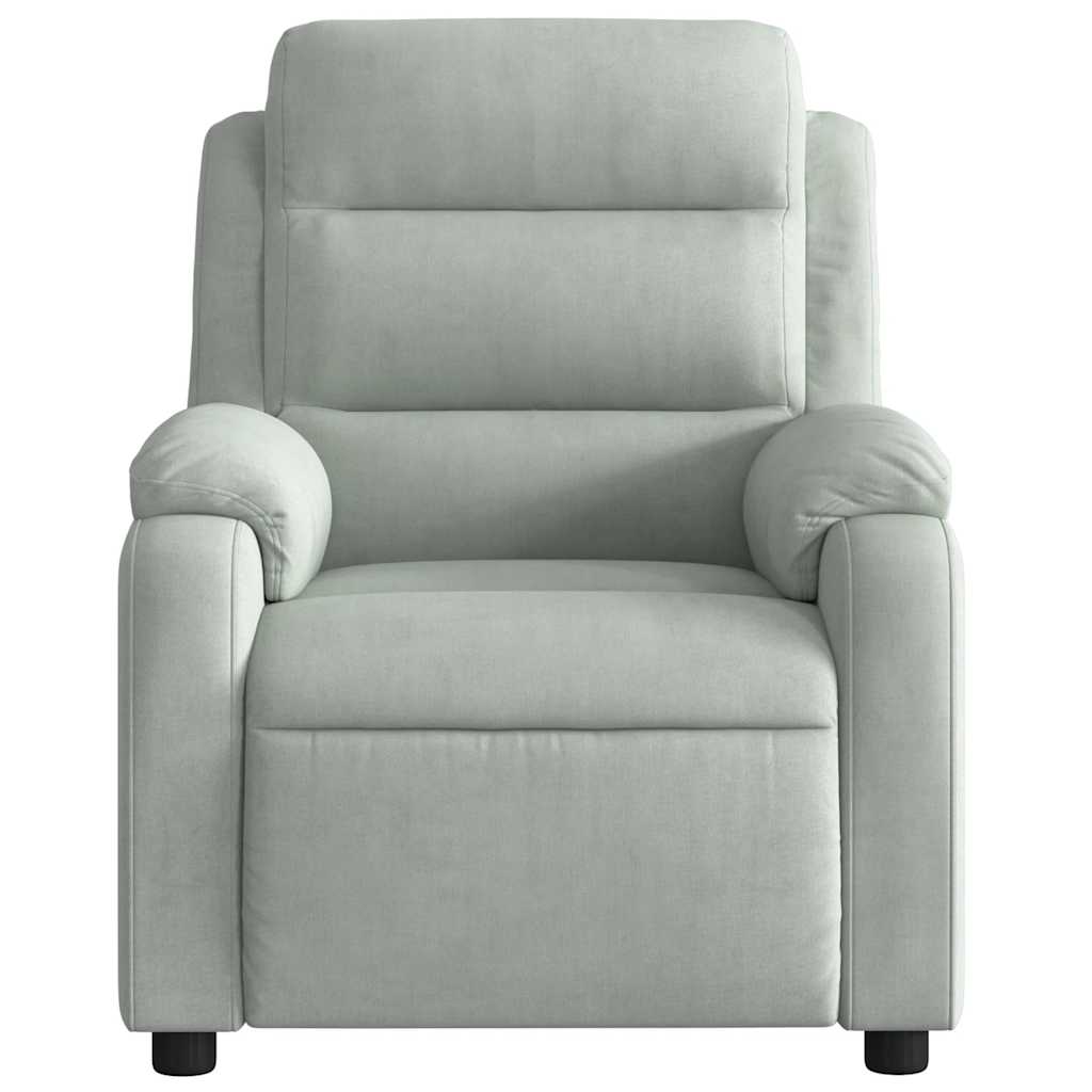 Poltrona Reclinabile Grigio Chiaro in Velluto | homemem39
