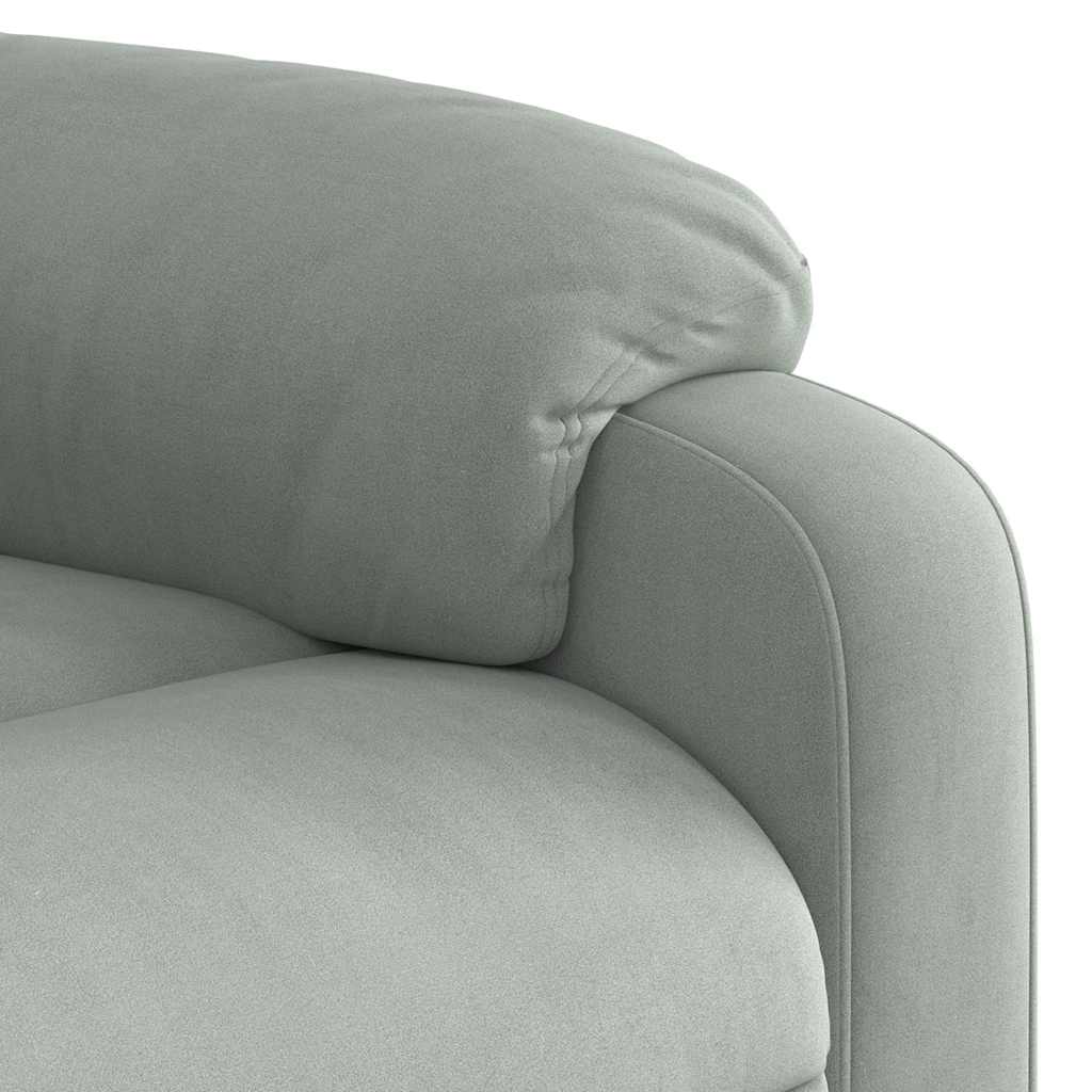 Poltrona Reclinabile Grigio Chiaro in Velluto | homemem39