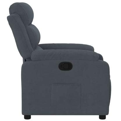 Poltrona Reclinabile Grigio Scuro in Velluto | homemem39