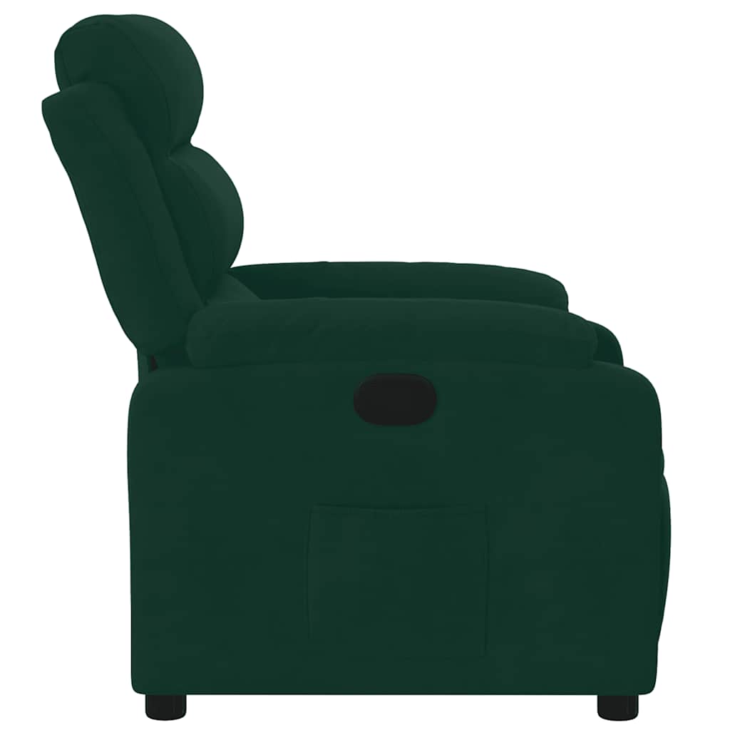 Poltrona Reclinabile Verde Scuro in Velluto | homemem39