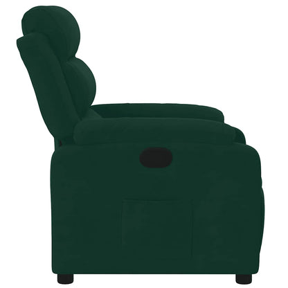 Poltrona Reclinabile Verde Scuro in Velluto | homemem39