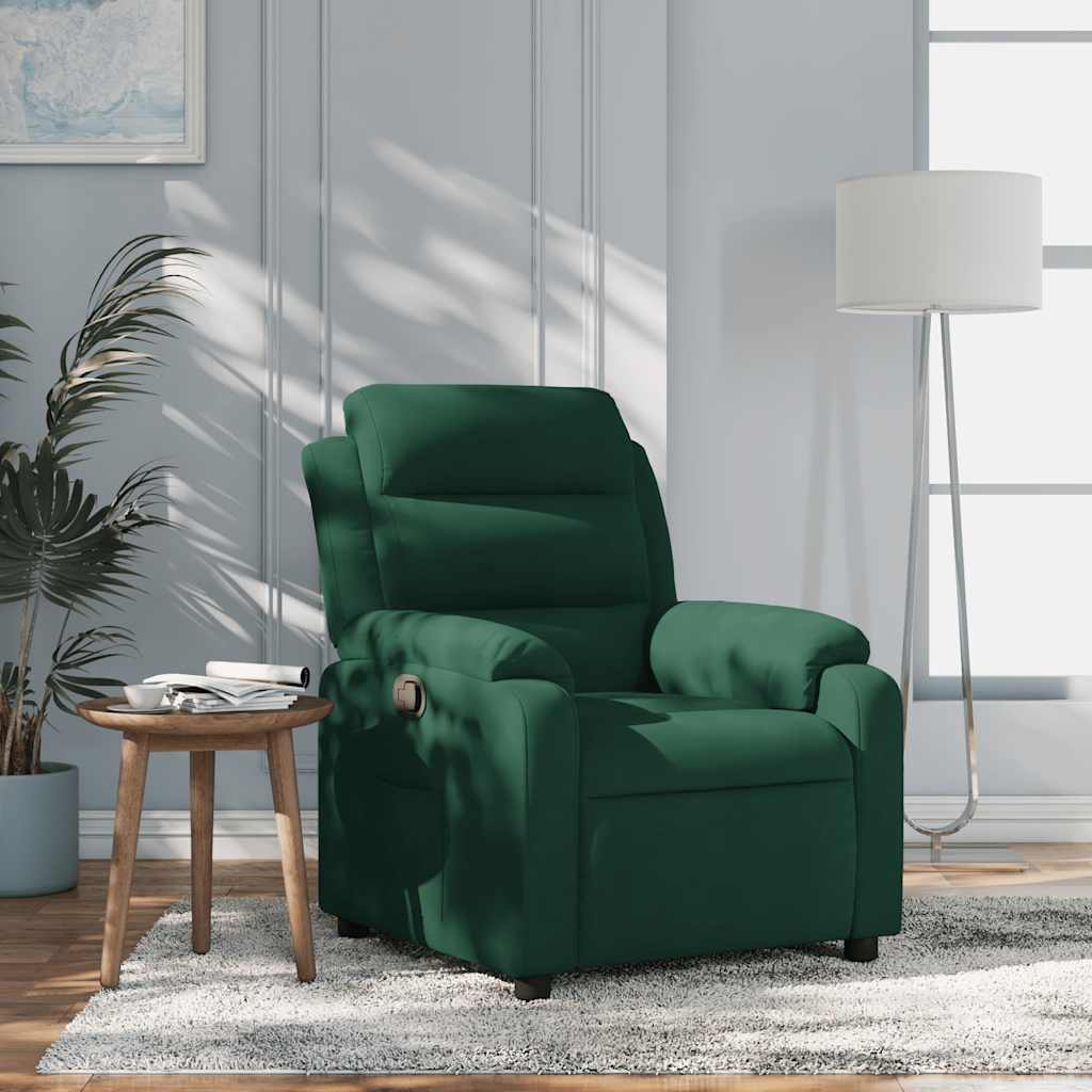Poltrona Reclinabile Verde Scuro in Velluto | homemem39