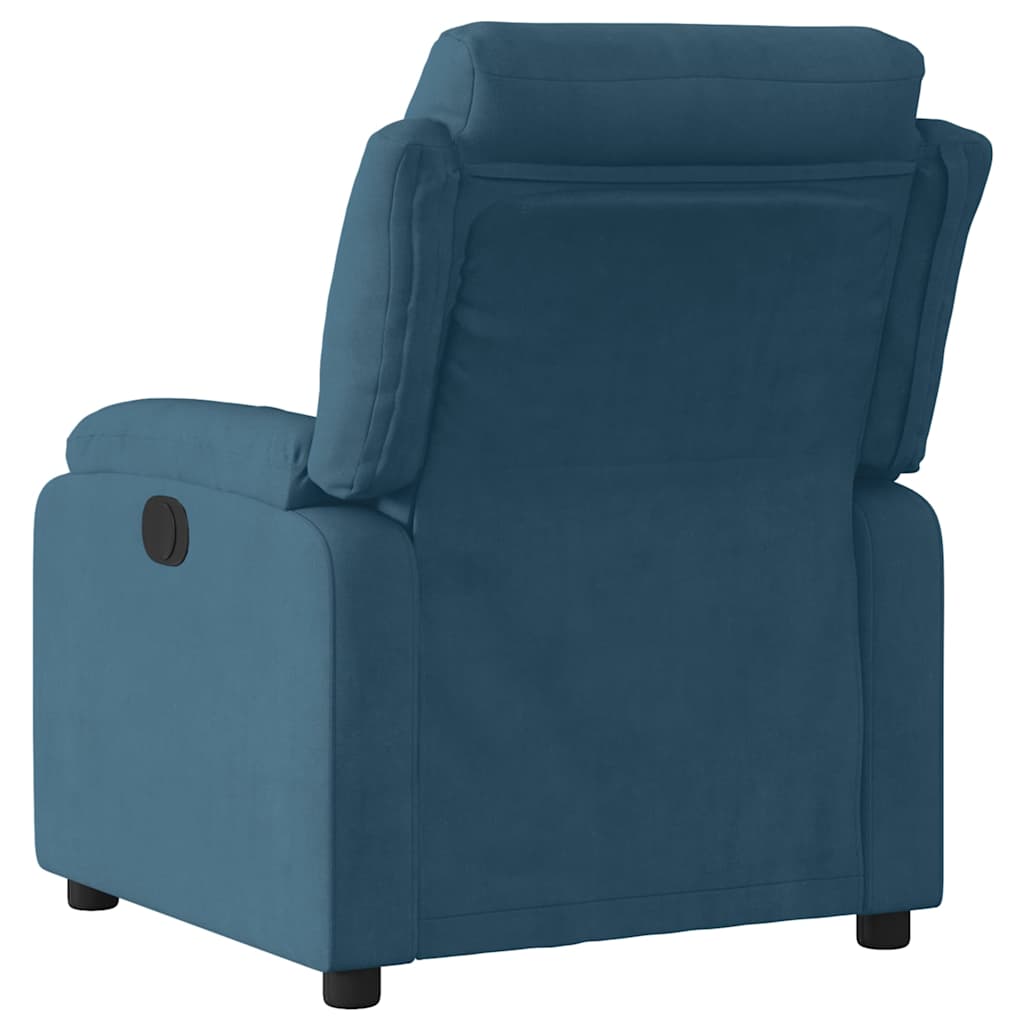 Poltrona Reclinabile Blu in Velluto | homemem39