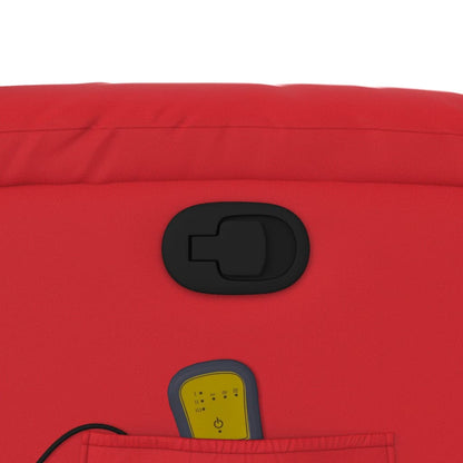 Poltrona Massaggiante Reclinabile Rossa in Similpelle - homemem39