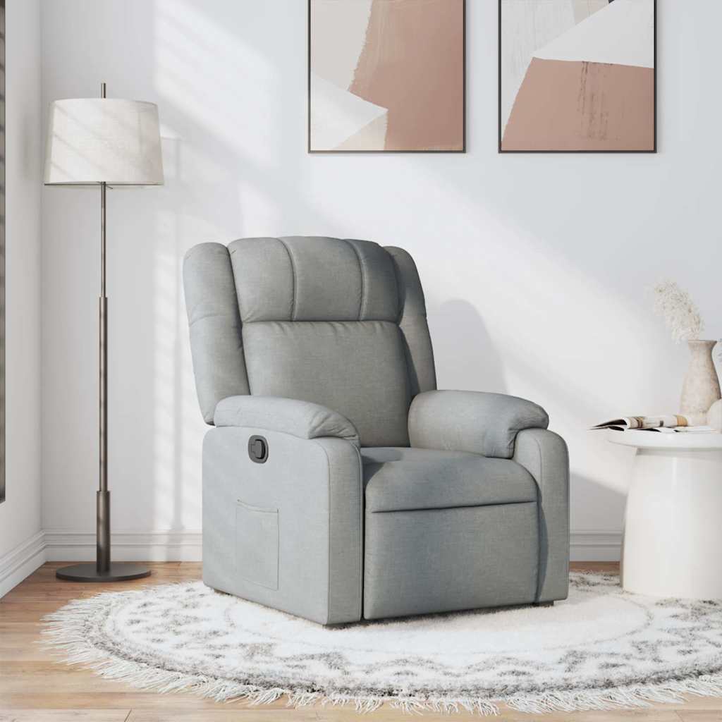 Poltrona Reclinabile in Tessuto Grigio Chiaro | homemem39