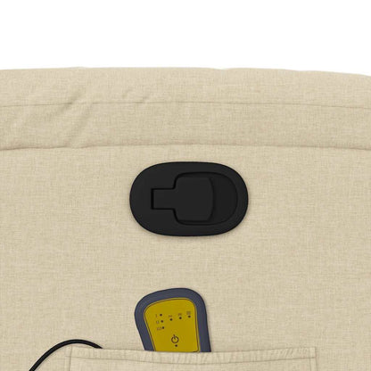 Poltrona Massaggiante Reclinabile Crema in Tessuto - homemem39