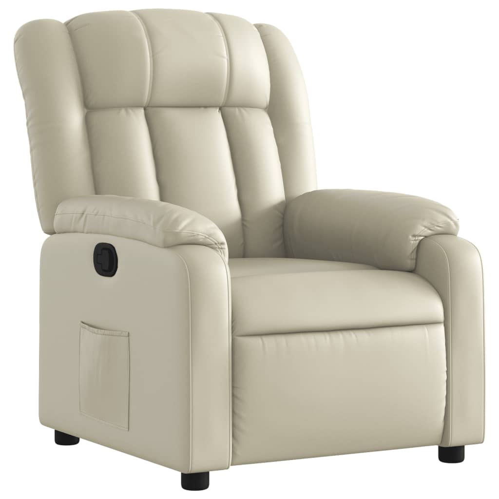 Poltrona Reclinabile Crema in Similpelle | homemem39