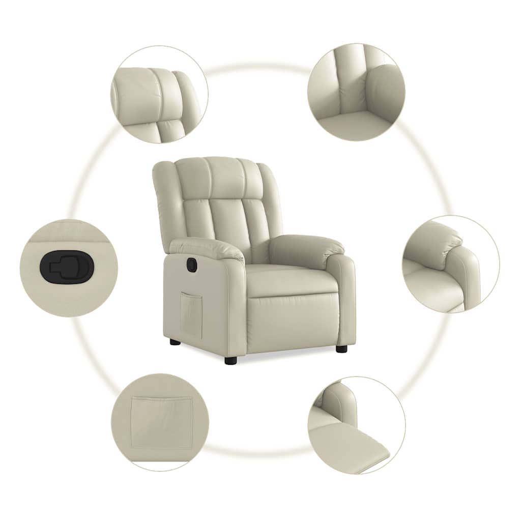 Poltrona Reclinabile Crema in Similpelle | homemem39