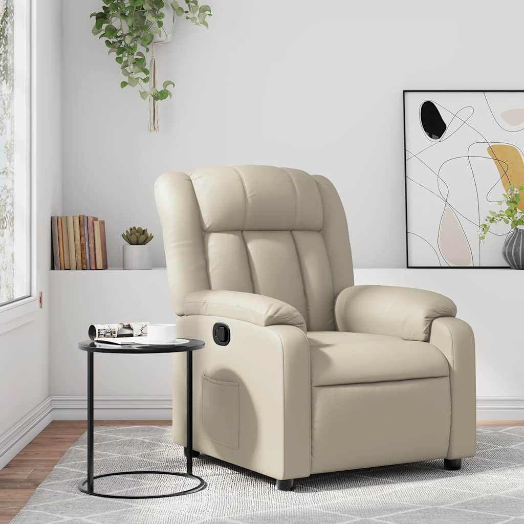 Poltrona Reclinabile Crema in Similpelle | homemem39