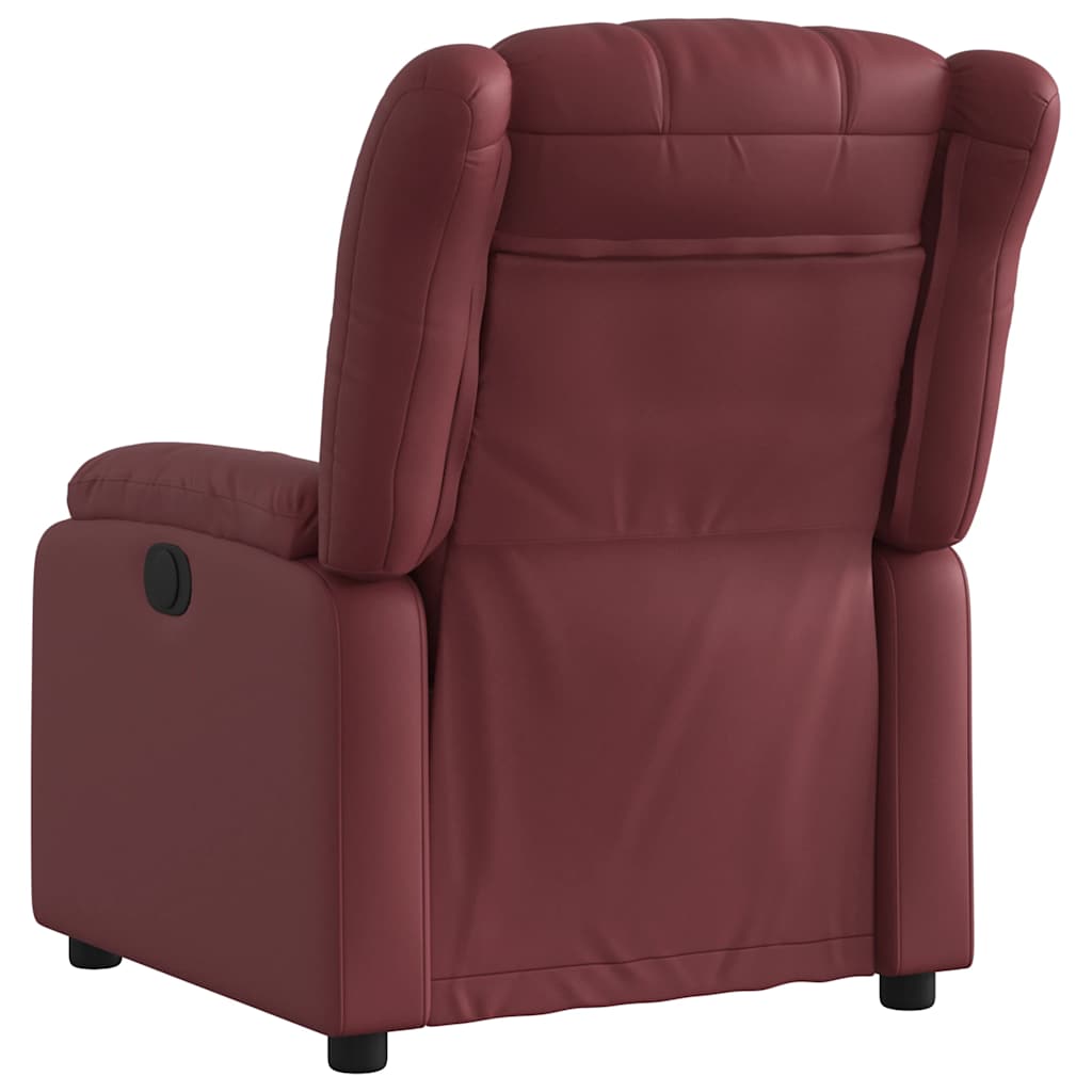 Poltrona Reclinabile Rosso Vino in Similpelle | homemem39
