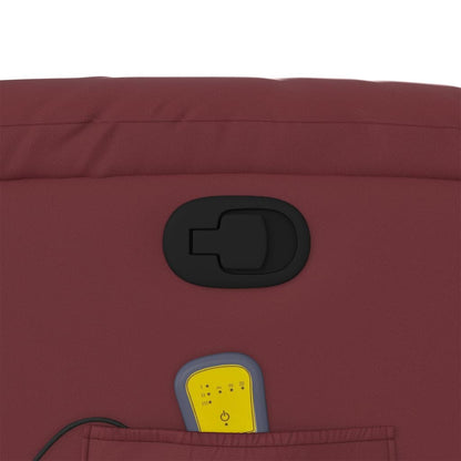 Poltrona Massaggiante Reclinabile Rosso vino in Similpelle - homemem39