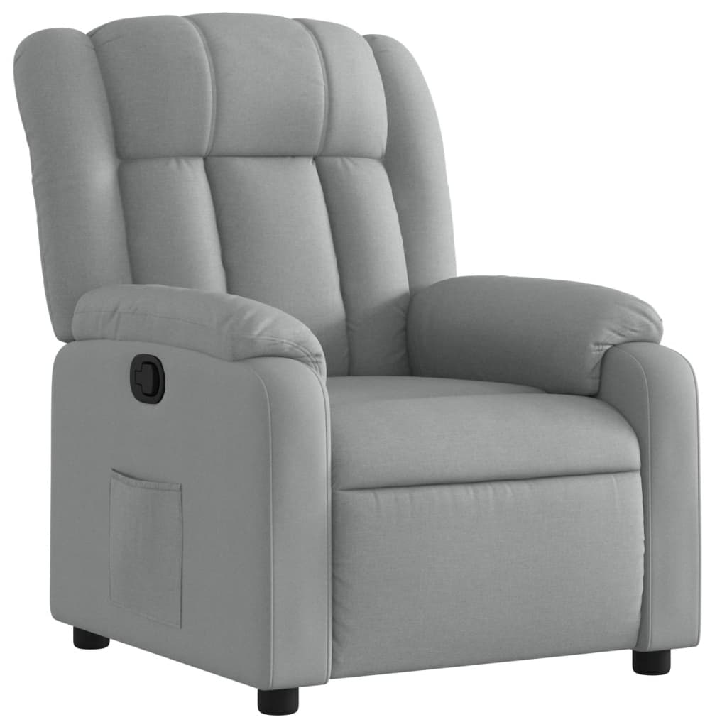 Poltrona Reclinabile in Tessuto Grigio Chiaro | homemem39