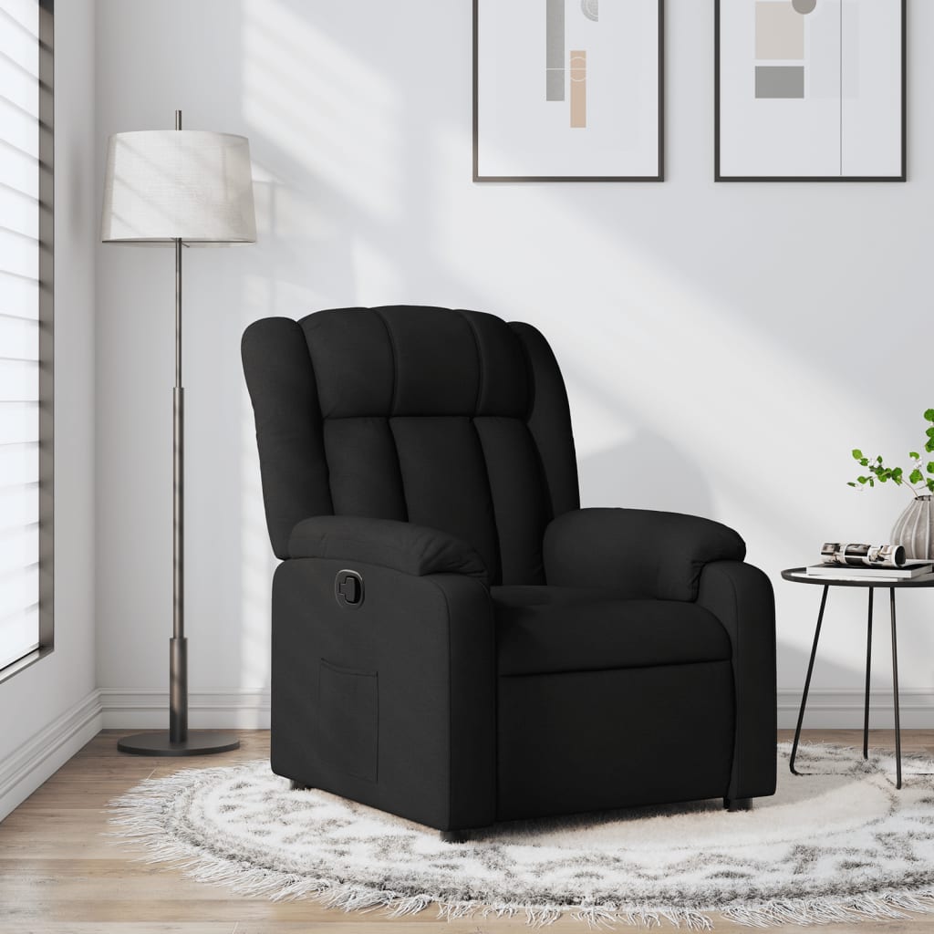 Poltrona Reclinabile in Tessuto Nero | homemem39