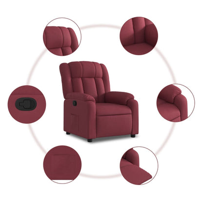 Poltrona Reclinabile in Tessuto Rosso Vino | homemem39