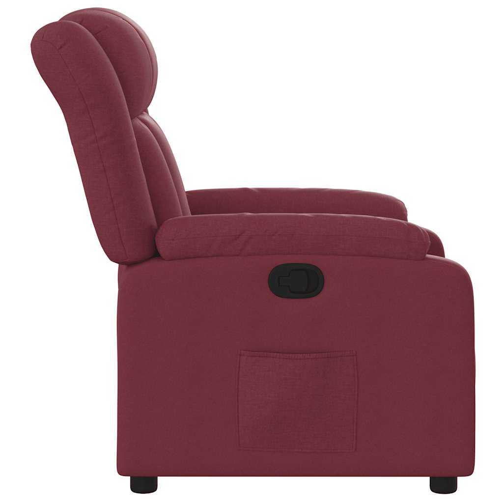 Poltrona Reclinabile in Tessuto Rosso Vino | homemem39