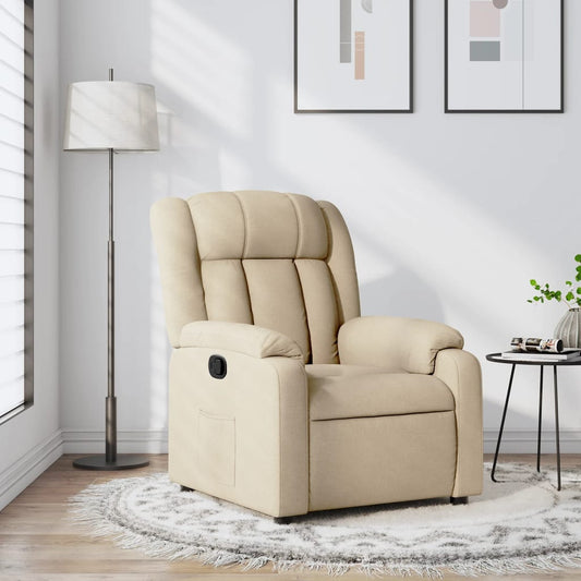 Poltrona Reclinabile in Tessuto Crema | homemem39