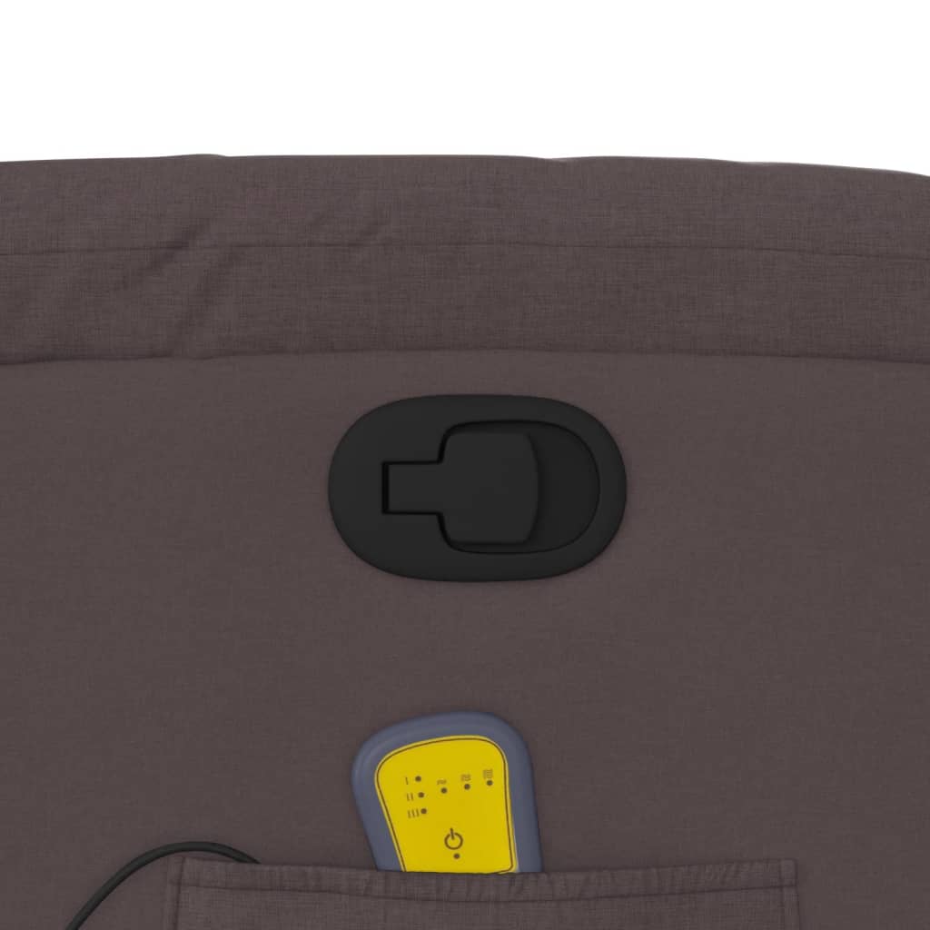 Poltrona Massaggiante Reclinabile Marrone Scuro in Tessuto - homemem39