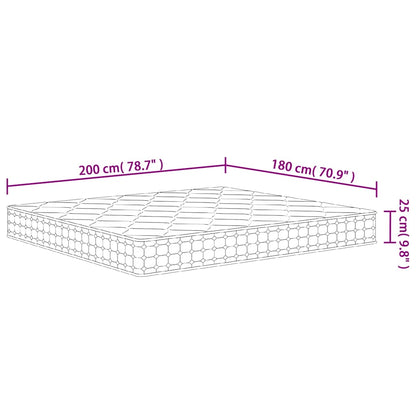 Materasso a Molle Insacchettate Medio Rigido 180x200 cm