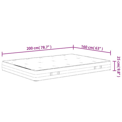 Materasso Molle Insacchettate Medio Rigido 160x200cm Super King