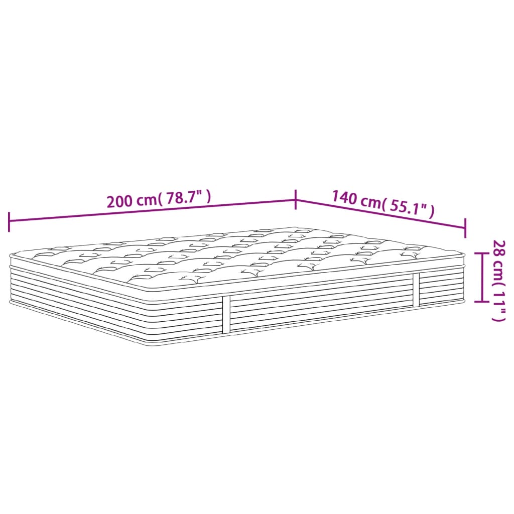 Materasso a Molle Insacchettate Medio Plus 140x200 cm - homemem39