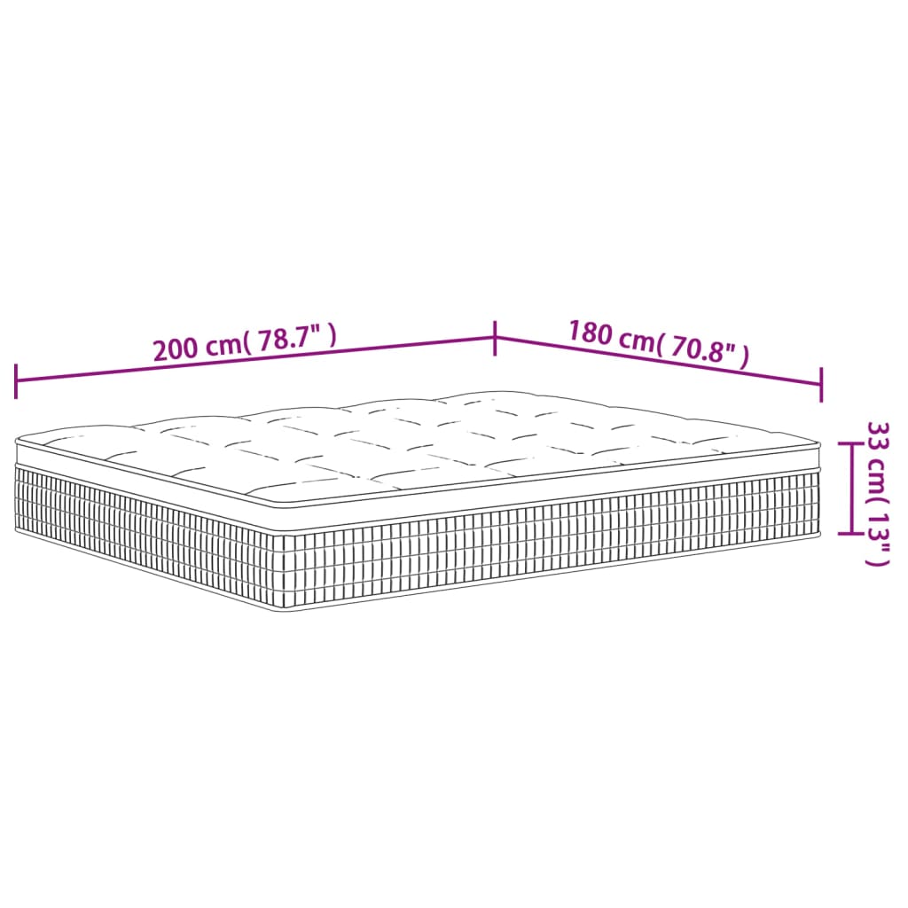 Materasso a Molle Insacchettate Medio Plus 180x200 cm