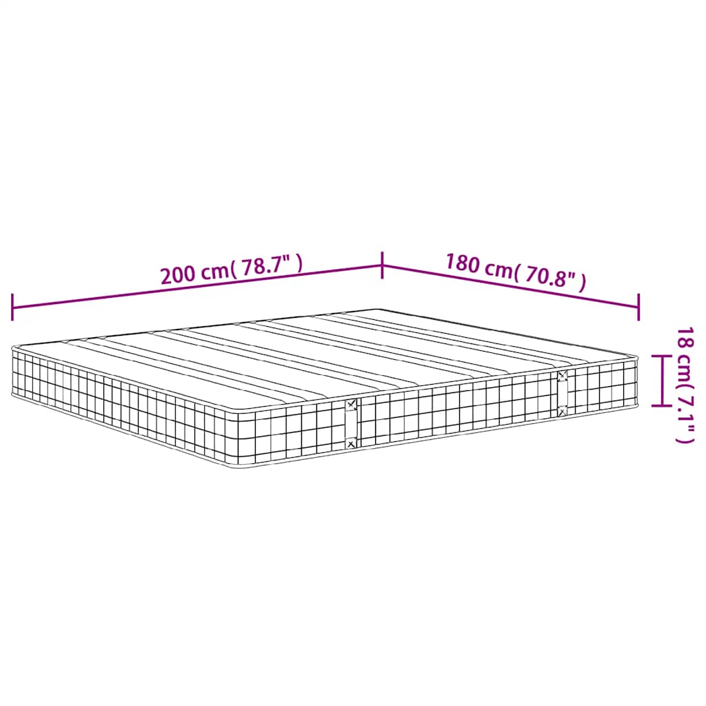 Materasso a Molle Bonnel Medio 180x200 cm - homemem39