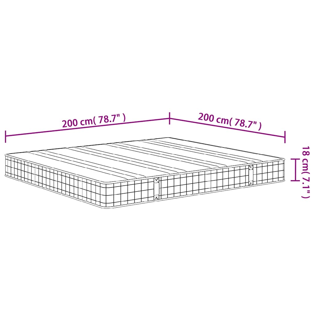 Materasso a Molle Bonnel Medio 200x200 cm - homemem39
