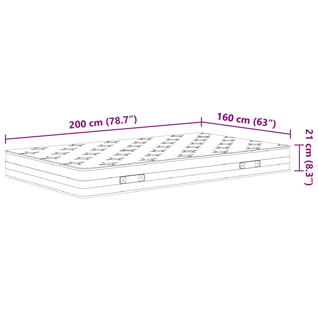 Materasso a Molle Bonnel Medio 160x200 cm - homemem39