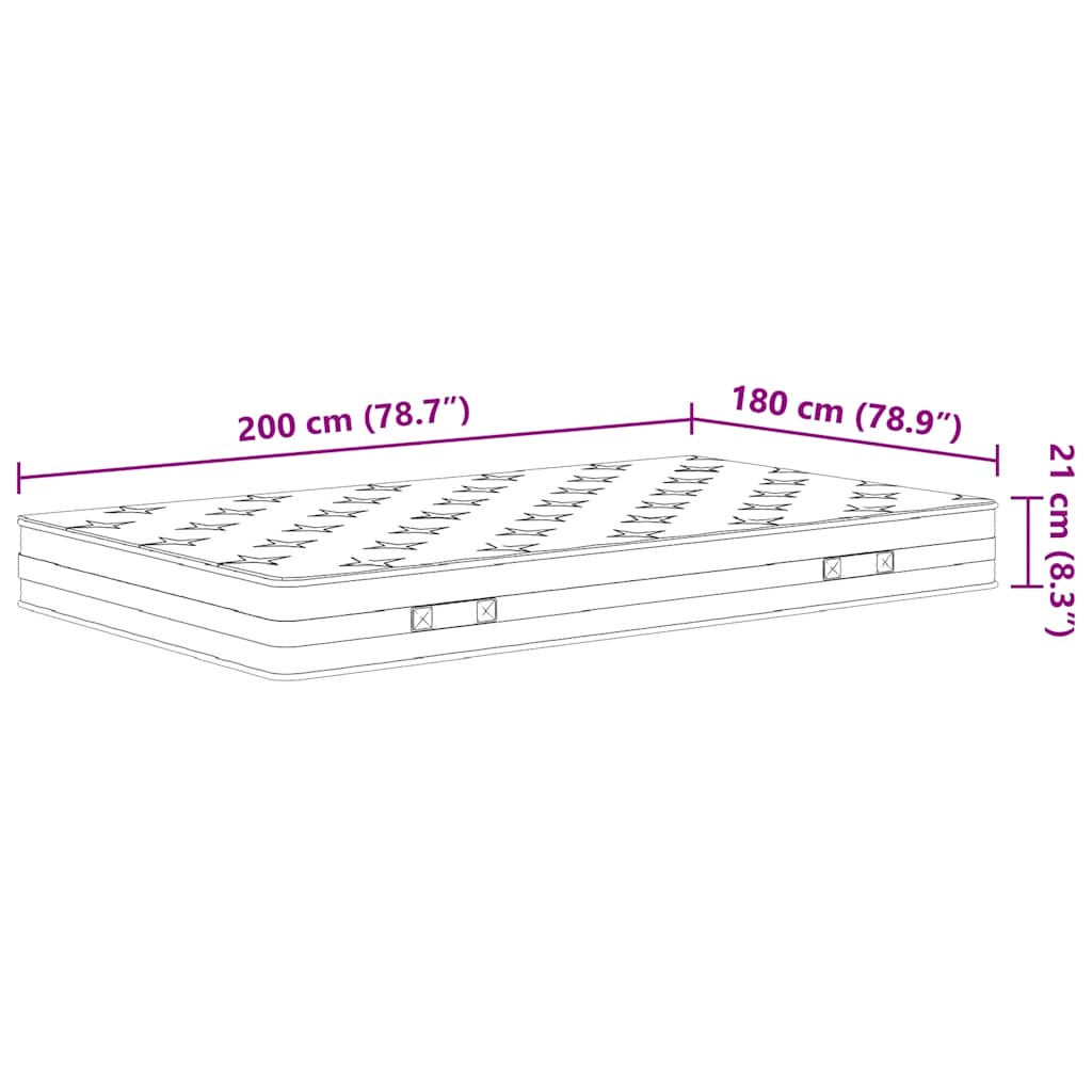 Materasso a Molle Bonnel Medio 180x200 cm - homemem39