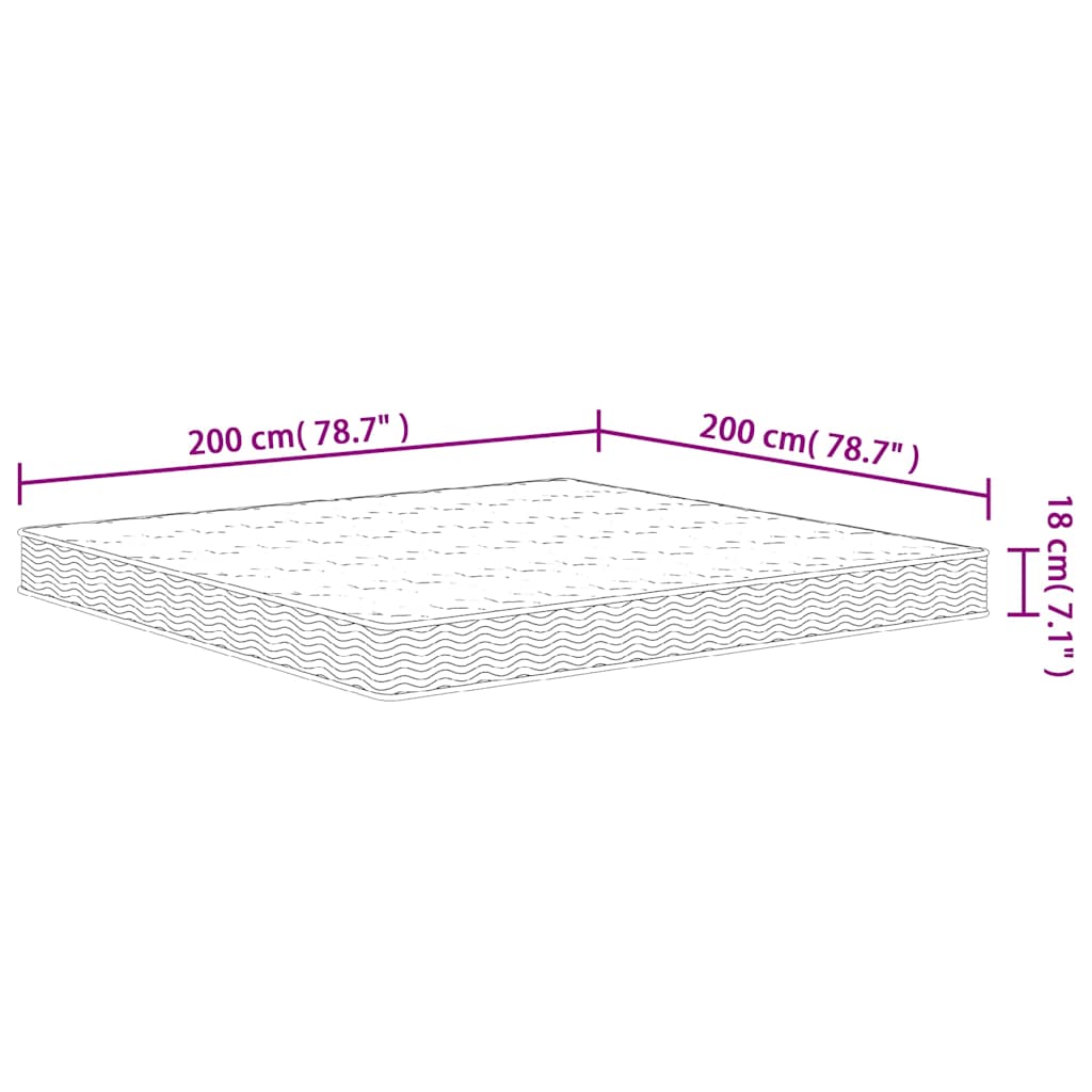 Materasso a Molle Bonnel Medio 200x200 cm King Size - homemem39