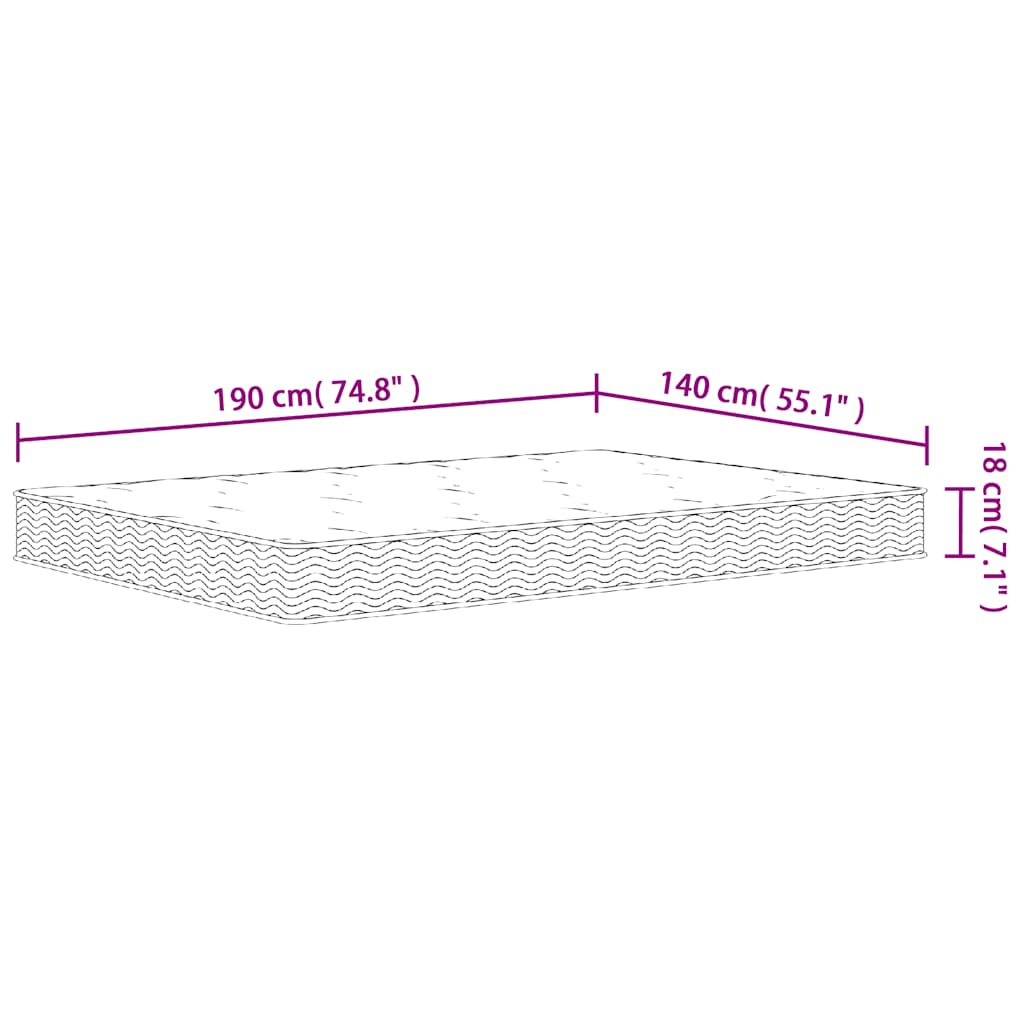 Materasso a Molle Bonnel Medio 140x190 cm - homemem39