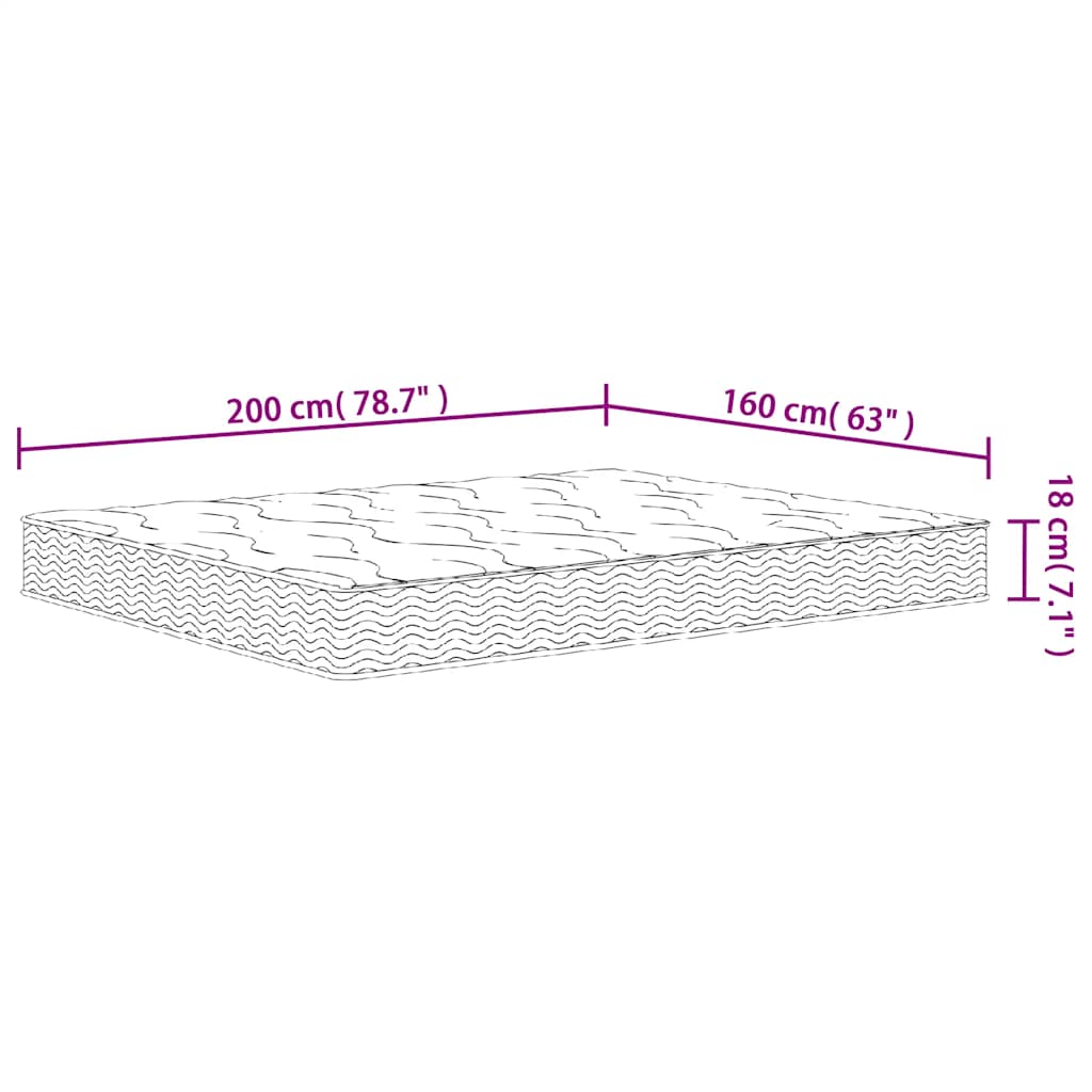 Materasso a Molle Bonnel Medio 160x200 cm - homemem39