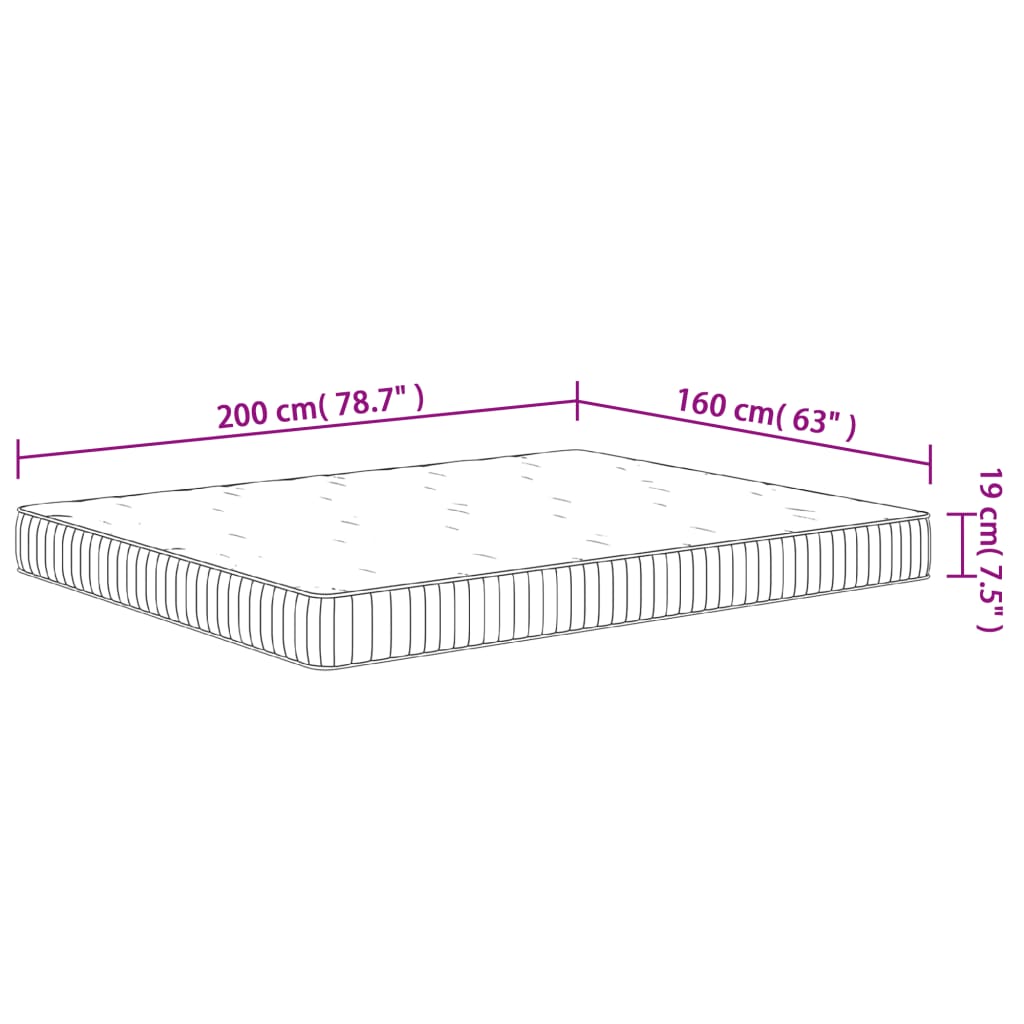 Materasso a Molle Insacchettate Medio 160x200 cm - homemem39