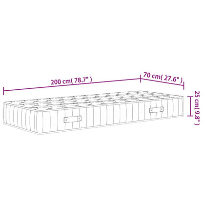 Materasso a Molle Insacchettate Medio Rigido 70x200 cm - homemem39