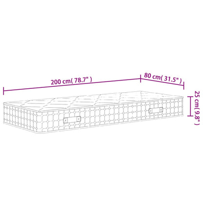 Materasso a Molle Insacchettate Medio Rigido 80x200 cm - homemem39