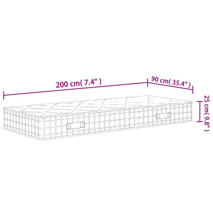 Materasso a Molle Insacchettate Medio Rigido 90x200 cm