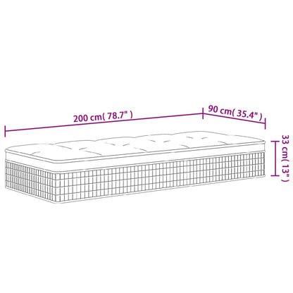 Materasso a Molle Insacchettate Medio Rigido 90x200 cm - homemem39