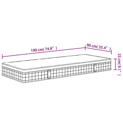 Materasso a Molle Bonnel Medio 90x190 cm Single Size - homemem39