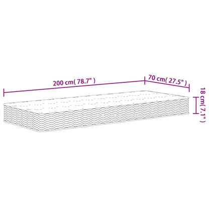 Materasso a Molle Bonnel Medio 70x200 cm