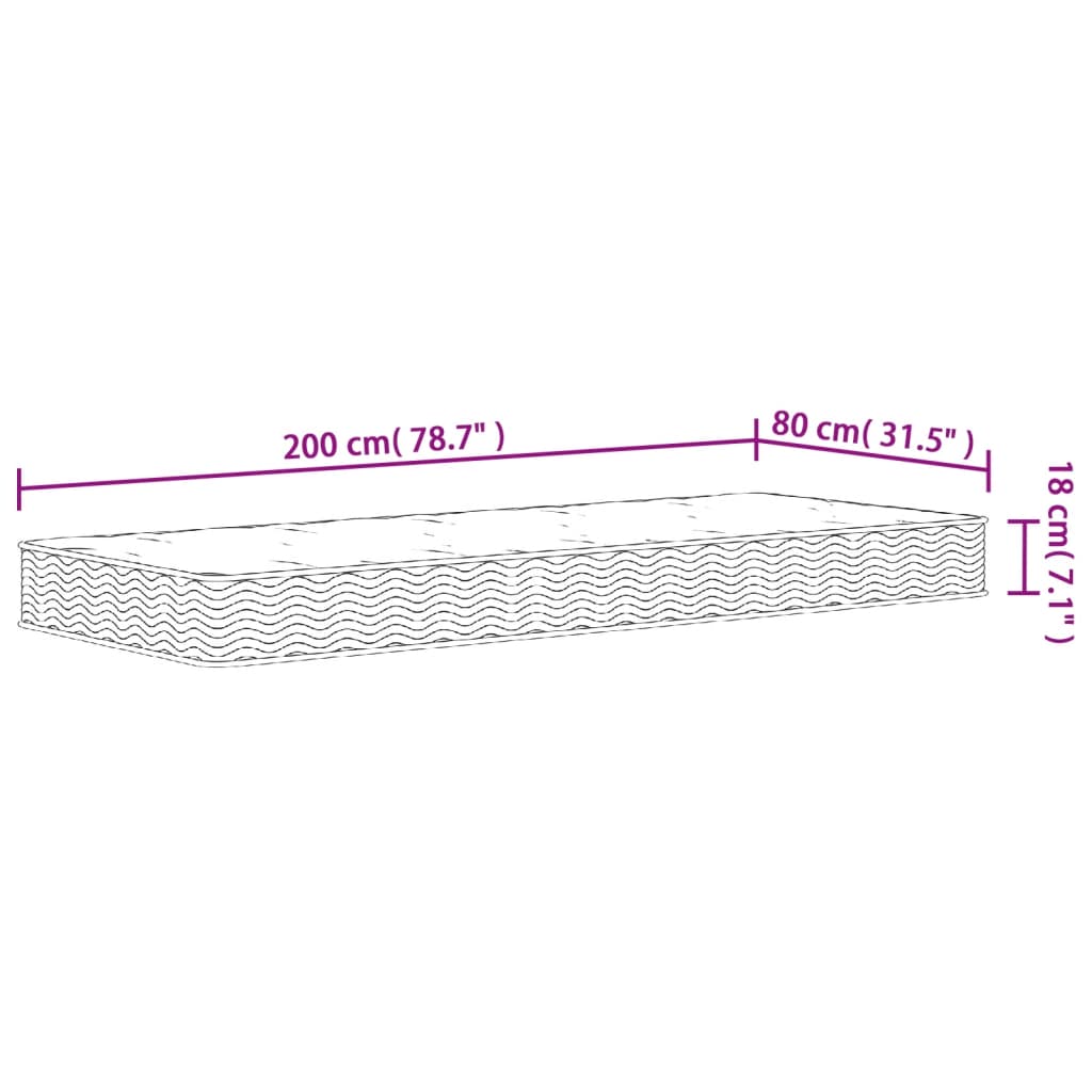 Materasso a Molle Bonnel Medio 80x200 cm - homemem39